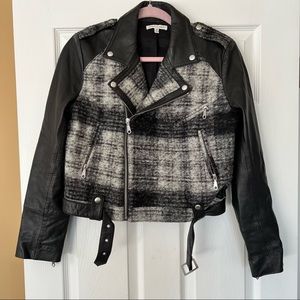 Rebecca Minkoff Mixed Media Moto Leather Jacket